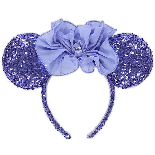 Wear In Disney - 頭箍 閃紫色紗蝴蝶結 Minnie Ears