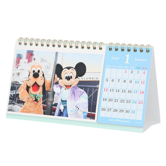 CALENDAR＆ORGANIZER 2026 [東京迪士尼樂園] 座枱月曆明信片兩用 寫實