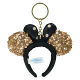 [東京迪士尼樂園] 頭箍鎖匙扣 Minnie ears 黑金波點