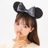 Wear In Disney - 頭箍 Minnie Ears 黑色絲絨格仔