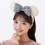Wear In Disney  頭箍 毛毛藍色格仔