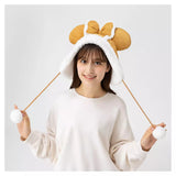 Wear In Disney 毛毛帽子 白&卡其色