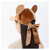 Wear In Disney Cap帽 啡色絲絨蝴蝶結