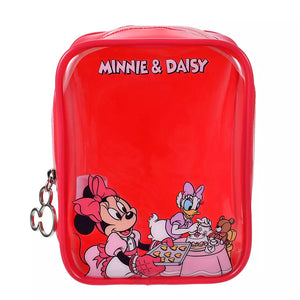 Mickey ＆ Friends 透明小物袋 紅色