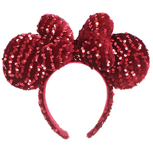 Wear In Disney - 頭箍 Minnie Ears 大閃片 紅色