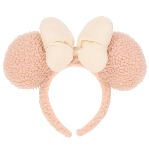 Wear In Disney - 頭箍 Minnie Ears 毛毛 蜜桃粉紅色