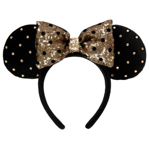 Wear In Disney - 頭箍 Mickey Ears 金配黑 波波