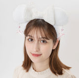 Wear In Disney - 頭箍 Minnie Ears 白毛毛吊飾