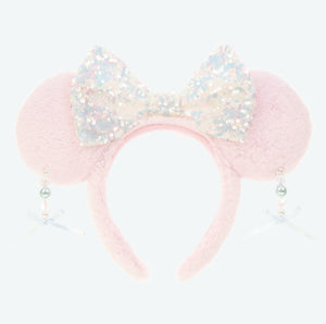 Wear In Disney - 頭箍 Minnie Ears 粉紅毛毛吊飾