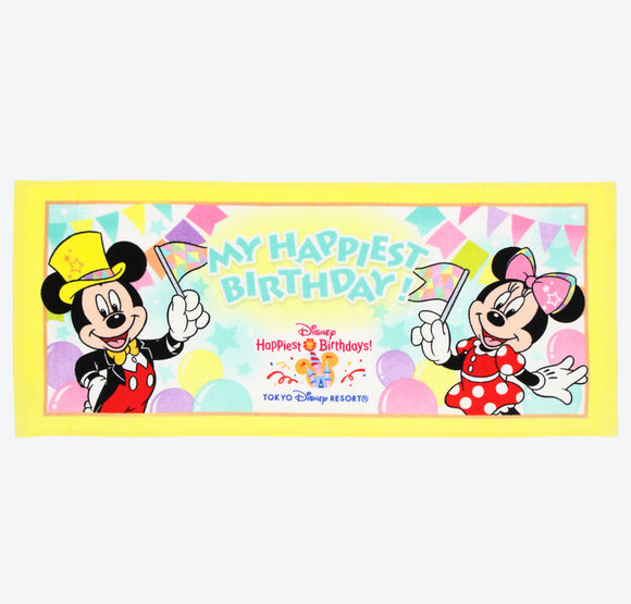 [東京迪士尼樂園] 生日長方巾 Mickey Minnie 2024