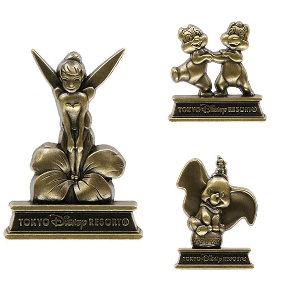 [東京迪士尼樂園] 銅像 襟章 Tinker Bell/ Dumbo / Chip&Dale