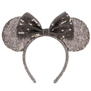 Wear In Disney - 頭箍 Minnie Ears 灰色閃片