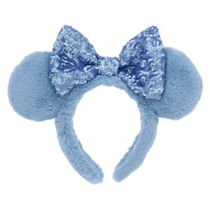 Wear In Disney - 頭箍 Minnie Ears 水藍色毛毛