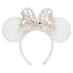 Wear In Disney - 頭箍 Minnie Ears 仿皮珍珠 白色