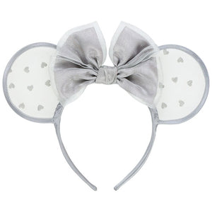 Wear In Disney - 頭箍 Minnie Ears 灰色紗心心