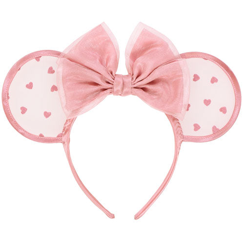 Wear In Disney - 頭箍 Minnie Ears 粉紅紗心心