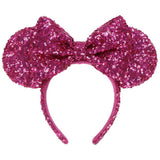 Wear In Disney - 頭箍 Minnie Ears 紫紅色閃片