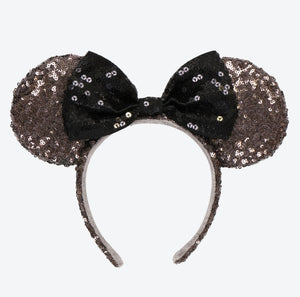 Wear In Disney - 頭箍 Minnie Ears 灰色閃片