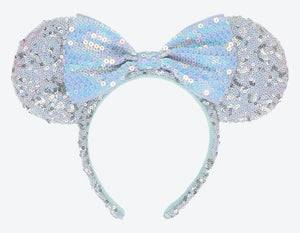 Wear In Disney - 頭箍 Minnie Ears 銀白色閃片