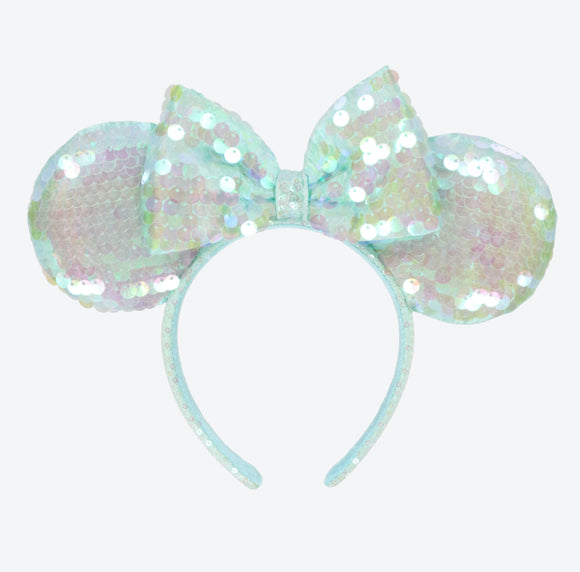 Wear In Disney - 頭箍 Minnie Ears 薄荷綠閃片