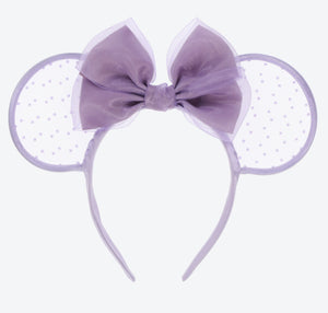 Wear In Disney - 頭箍 Minnie Ears 紫紗點點