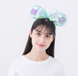 Wear In Disney - 頭箍 Minnie Ears 薄荷綠閃片